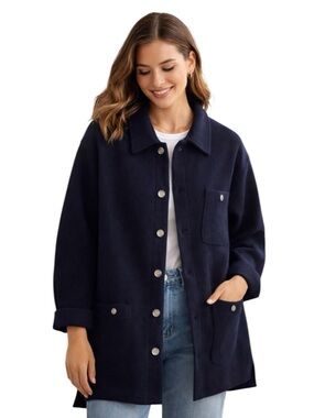 Vtg Herman Geist Plum Purple 100% Wool Winter Coat Jacket Women’s Large